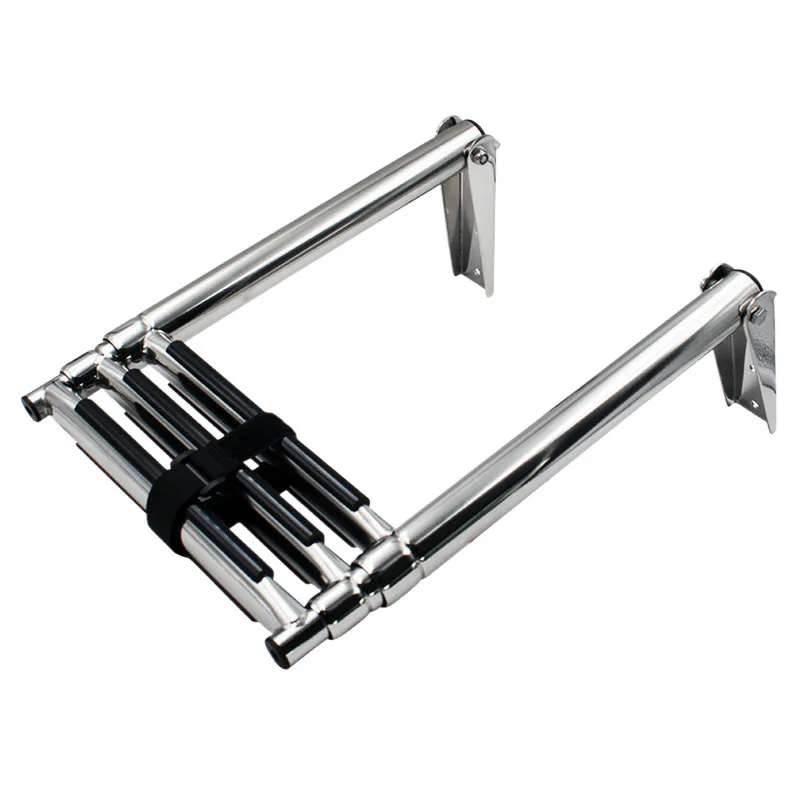 3 Step Telescopic Foldable Stainless Steel Boarding Ladder Launching/Boat Step Yacht Deck Step Ship Accessories