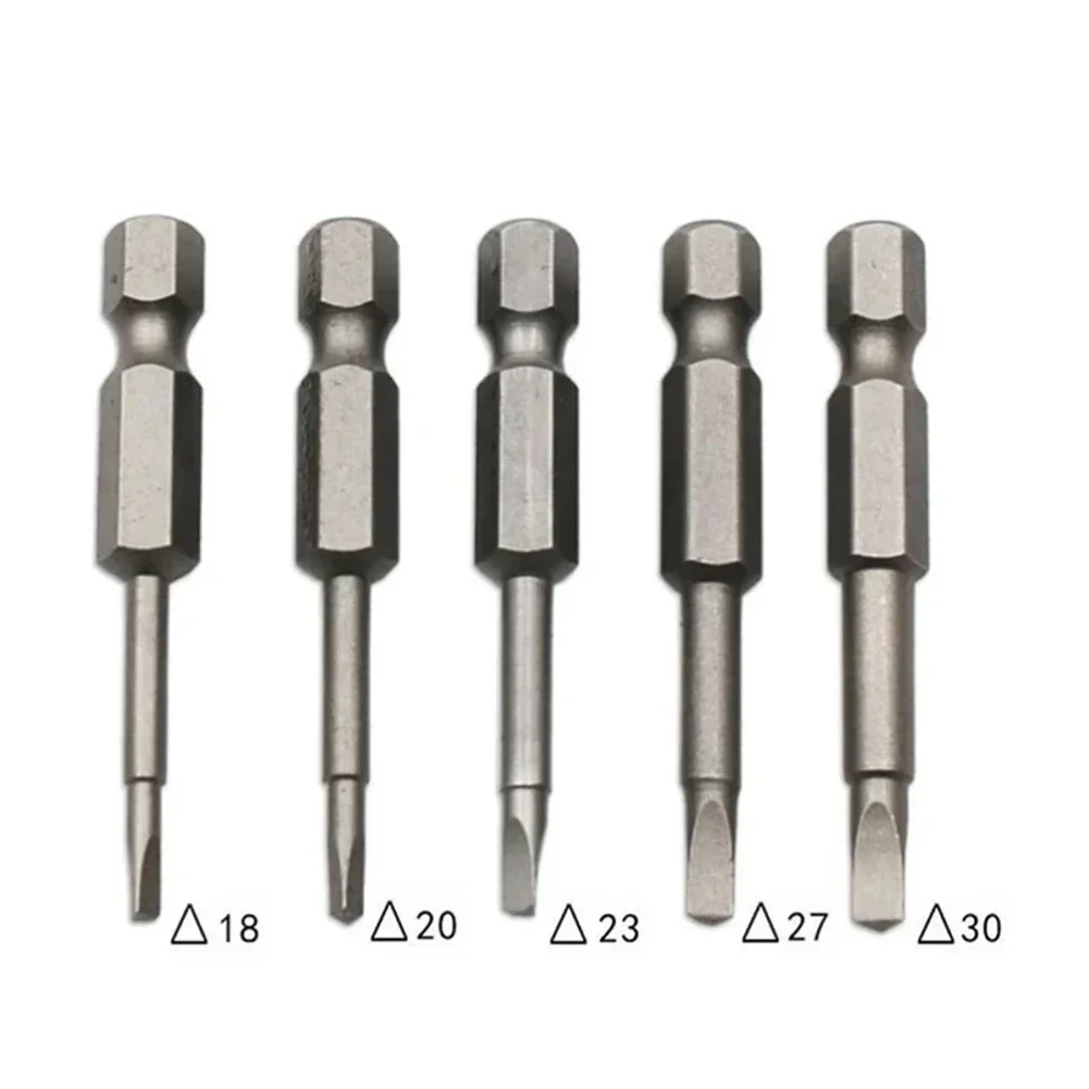 5Pcs 50mm Magnetic Triangle Head Screwdriver Bits 1/4