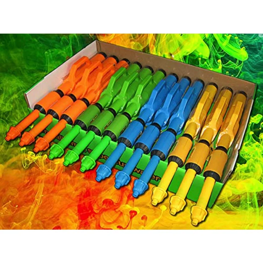 Blaster Squirt Guns - 12 Pack for outdoor water play, plastic construction, neon colors, high-pressure spray and rapid reload