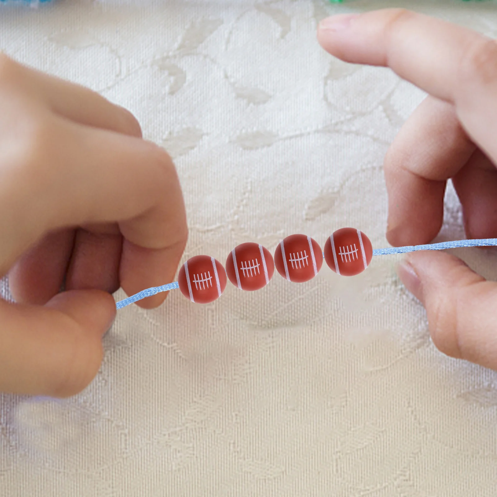 

50Pcs Jewelry Beads Sports Ball Spacer Beads DIY Craft Supplies for Bracelets Necklaces Earrings Keychains Sports Fan Gift