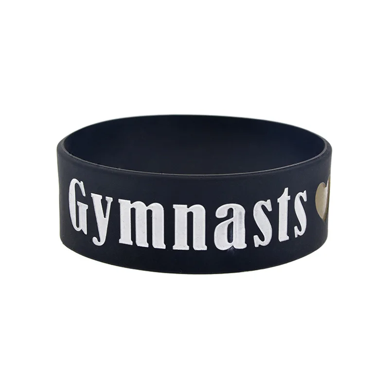 25 Pcs Gymnasts United Silicone Rubber Wristband 1 Inch Wide Bangle for Sport