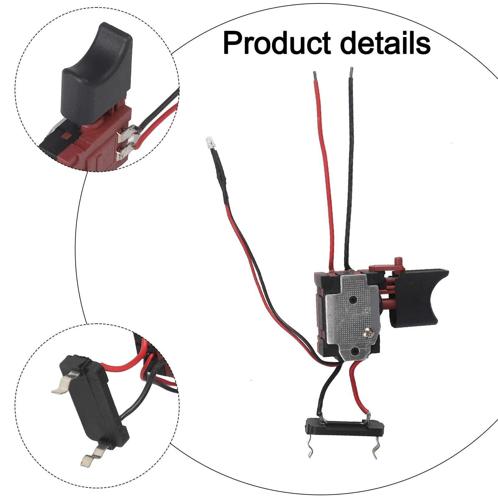 1 Piece 16.8V 18V Lithium Battery Cordless Drill Speed Control Trigger Switch With Small Light Power Tool Easy Assembly