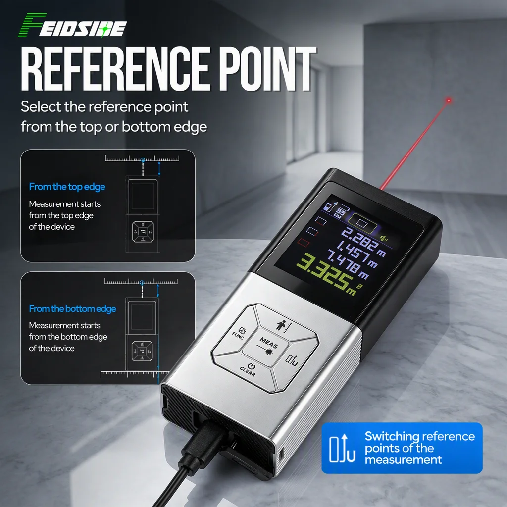 FEIDSIDE 120M レーザー距離計 USB充電式 レ - Laser Distance Measure のレビューと価格