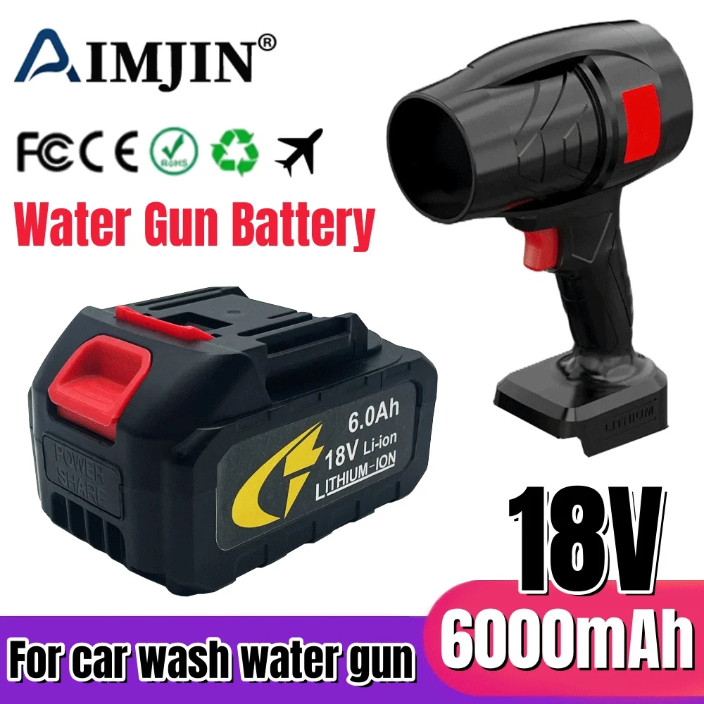 18V High Pressure Car Wash Water Gun Replacement Li-Ion Battery 6AH Car Washer Spare Battery
