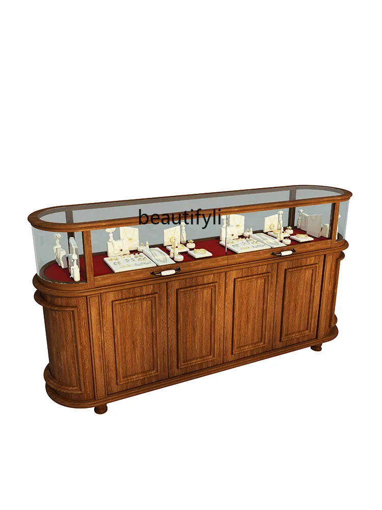 Modern Clothing Store Oval Nakajima Cabinet for Accessories Nakajima Exhibition Table Vintage Glass Side Cabinet Display Booth