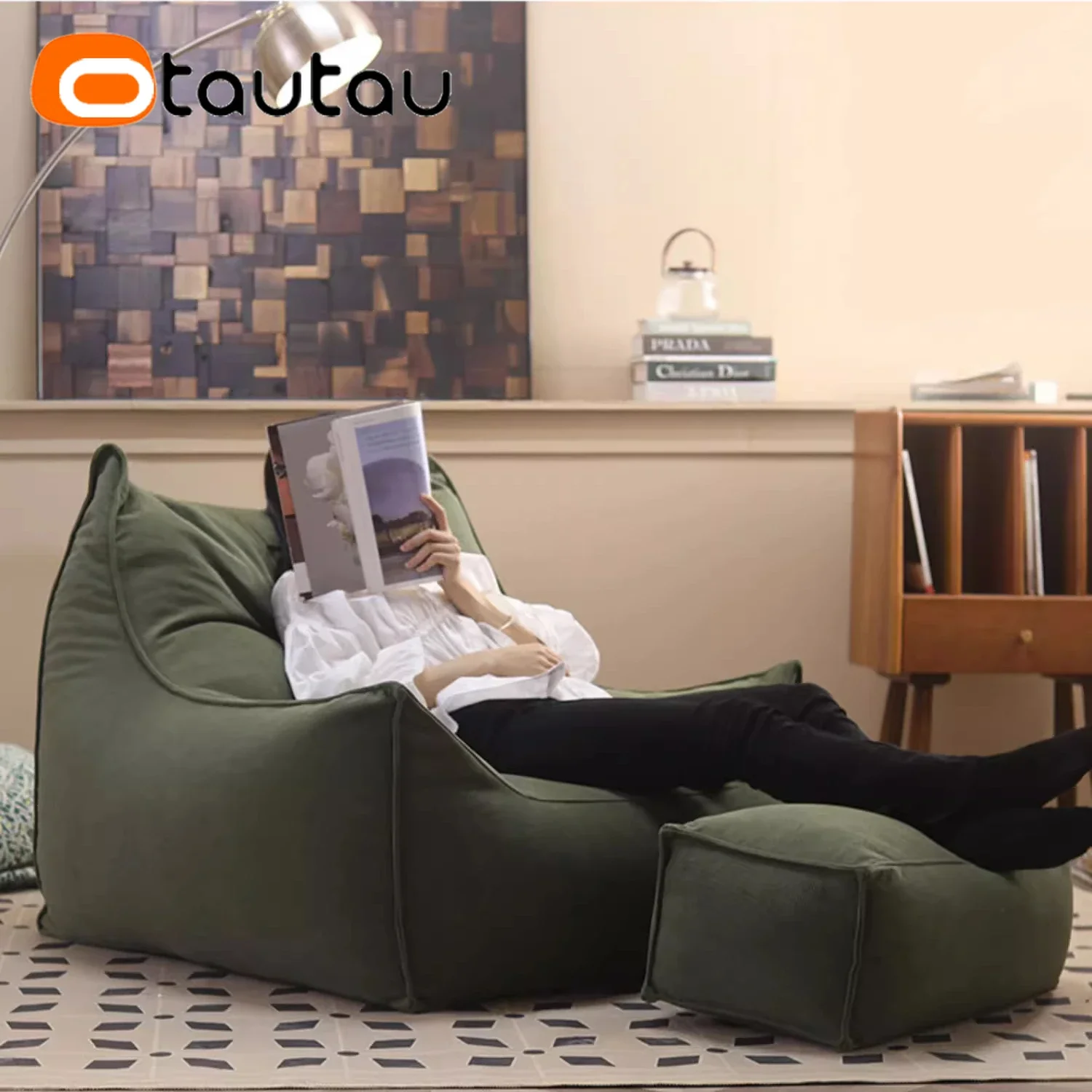 

OTAUTAU Corduroy Bean Bag Cover SF440【No Filler Inside! You Need To Buy Filler By Yourself !】
