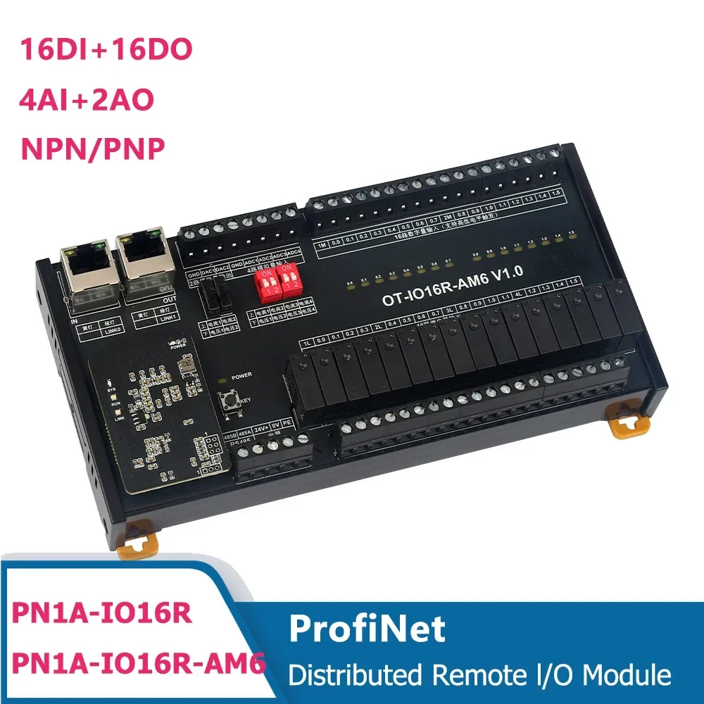 Profinet PN1A-IO16R-AM6 Remote distributed IO module PN bus switching data acquisition Industrial Ethernet communication switch