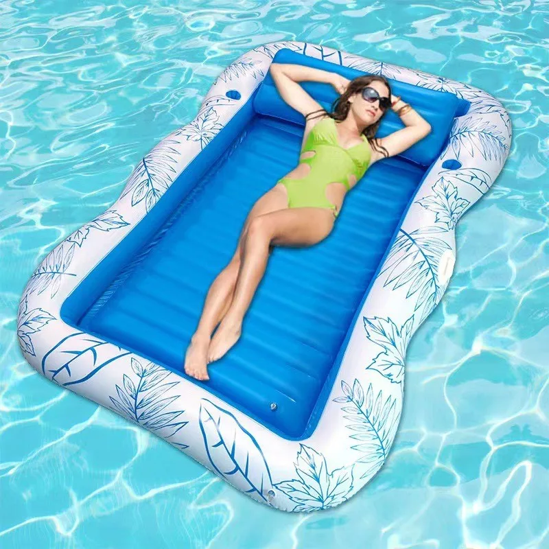 Opblaasbaar zomerspeelgoed voor buiten: nieuw model fabriek direct eenpersoons drijvend bed watervlot voor kinderen en volwassenen