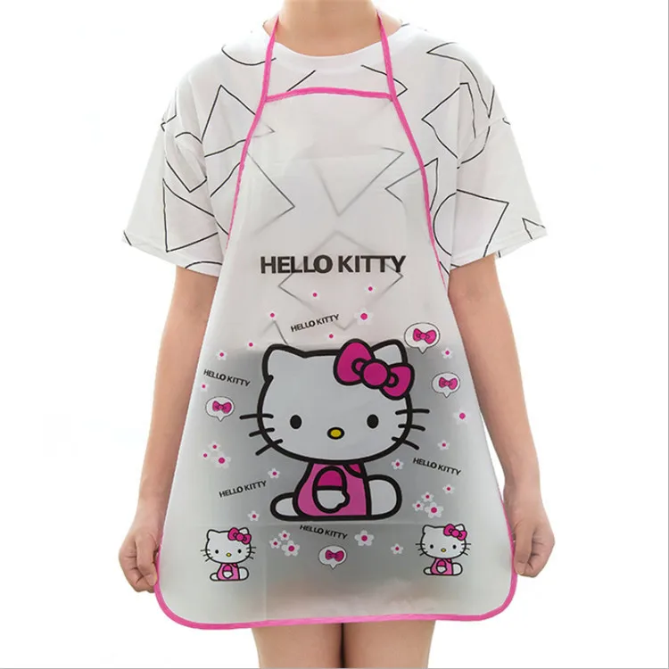 New Anime Peripheral Sanrio Apron Hello Kitty Fashionable Kitchen Cute Waterproof Ladies Cartoon Simple Household Cleaning Home