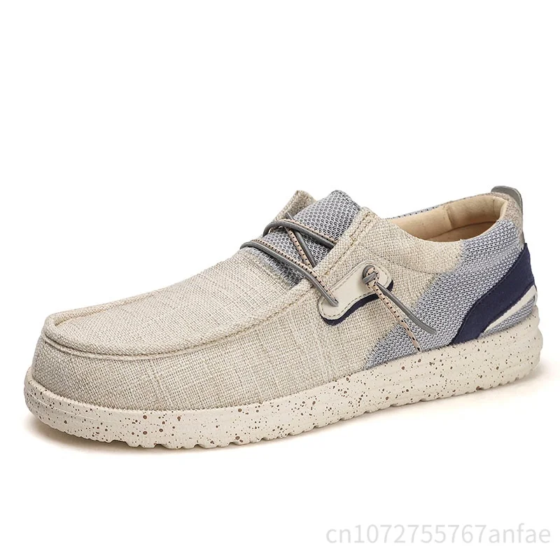 

Summer Canvas Shoes Men Sneakers Plus Size Lightweight Breathable Walking Footwear New Slip-on Comfortable Casual Men's Shoes