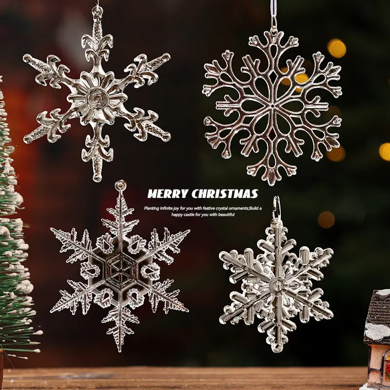 Christmas decorations Christmas tree transparent pendant Christmas tree DIY accessories window scene pendant