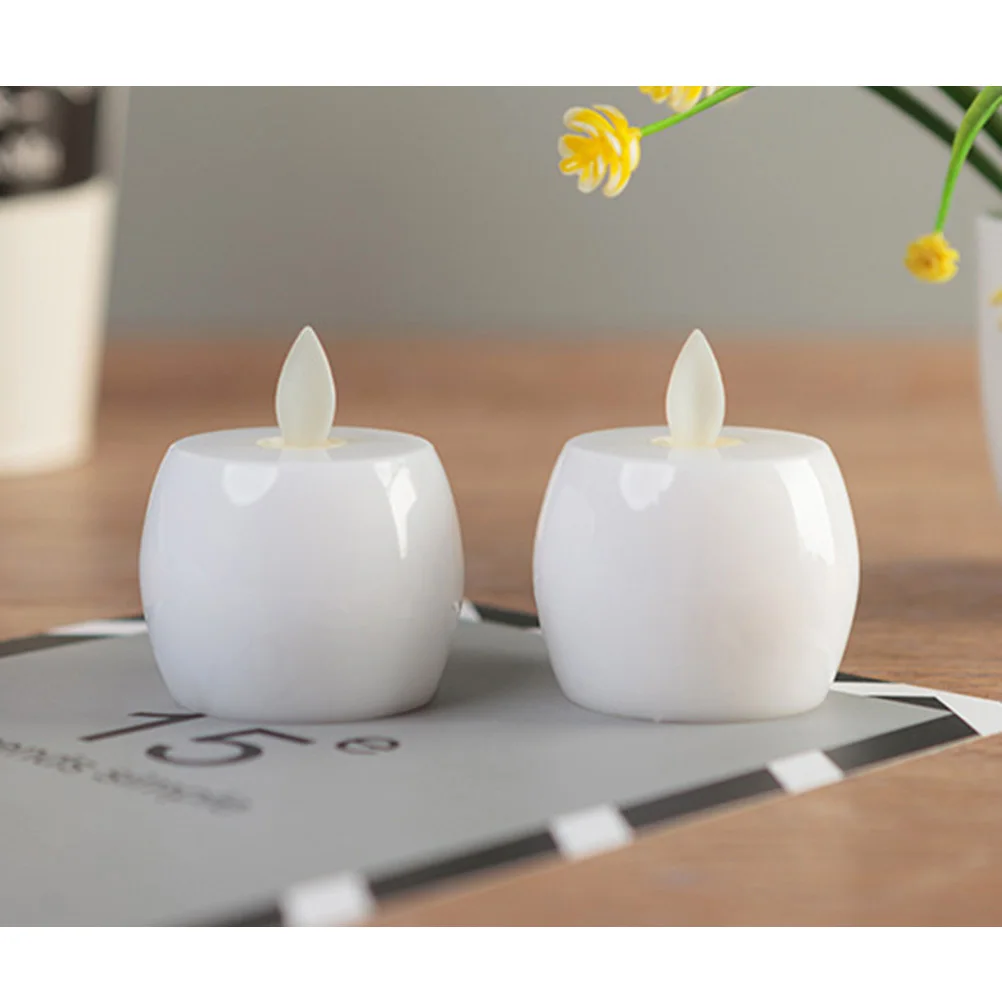 Led محاكاة أبل مصباح أضواء عديمة اللهب الصفراء الدافئة ليلة ضوء ديكور الحفلات المنزل مقهى بار تعمل #6