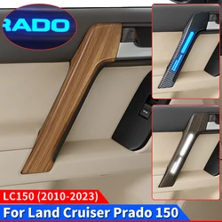 For 2010-2022 Toyota Land Cruiser Prado 150 Lc150 Fj150 Wood Grain Internal Handle Cover LED Ambient Light 2021 2020 2019 2018