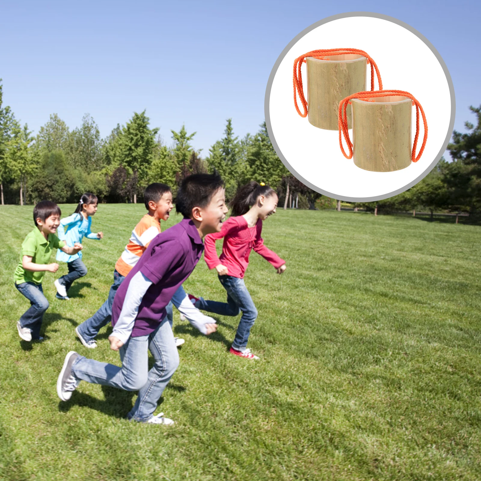 2-teiliges Bambus-Stelzen-Kinderspielzeug, Balance, interaktives Spielzeug für das Training, Balancieren, Kinder, pädagogisches Gehen