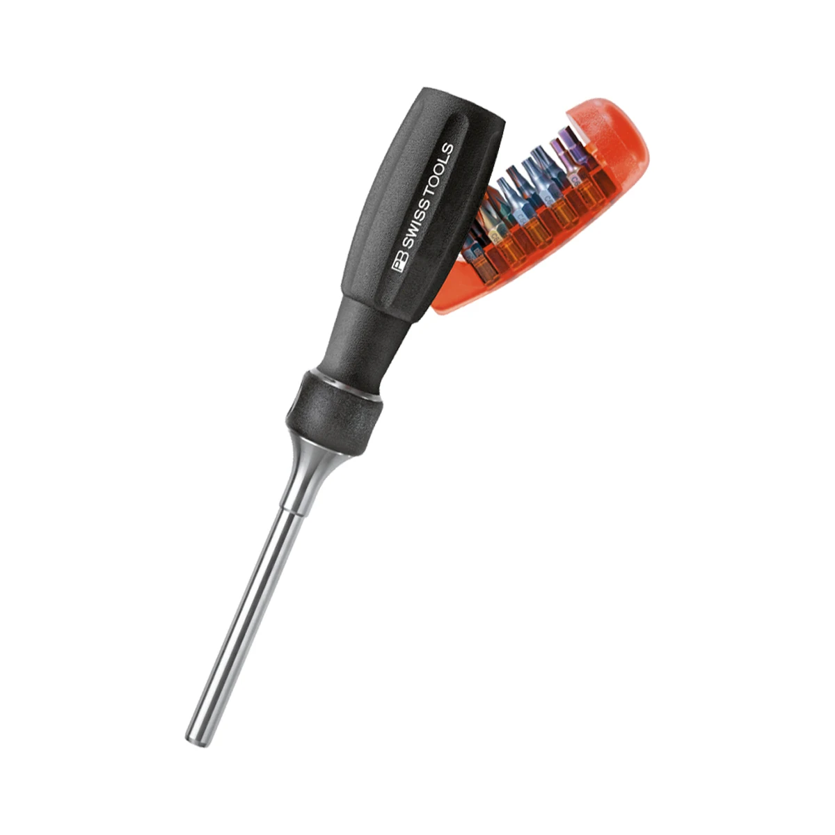 

PB SWISS Magnetic Bit Holder for 1/4” Bits with Integrated Bit Magazine and 10 Precision Bits C6 Screwdriver Set NO.PB 6510