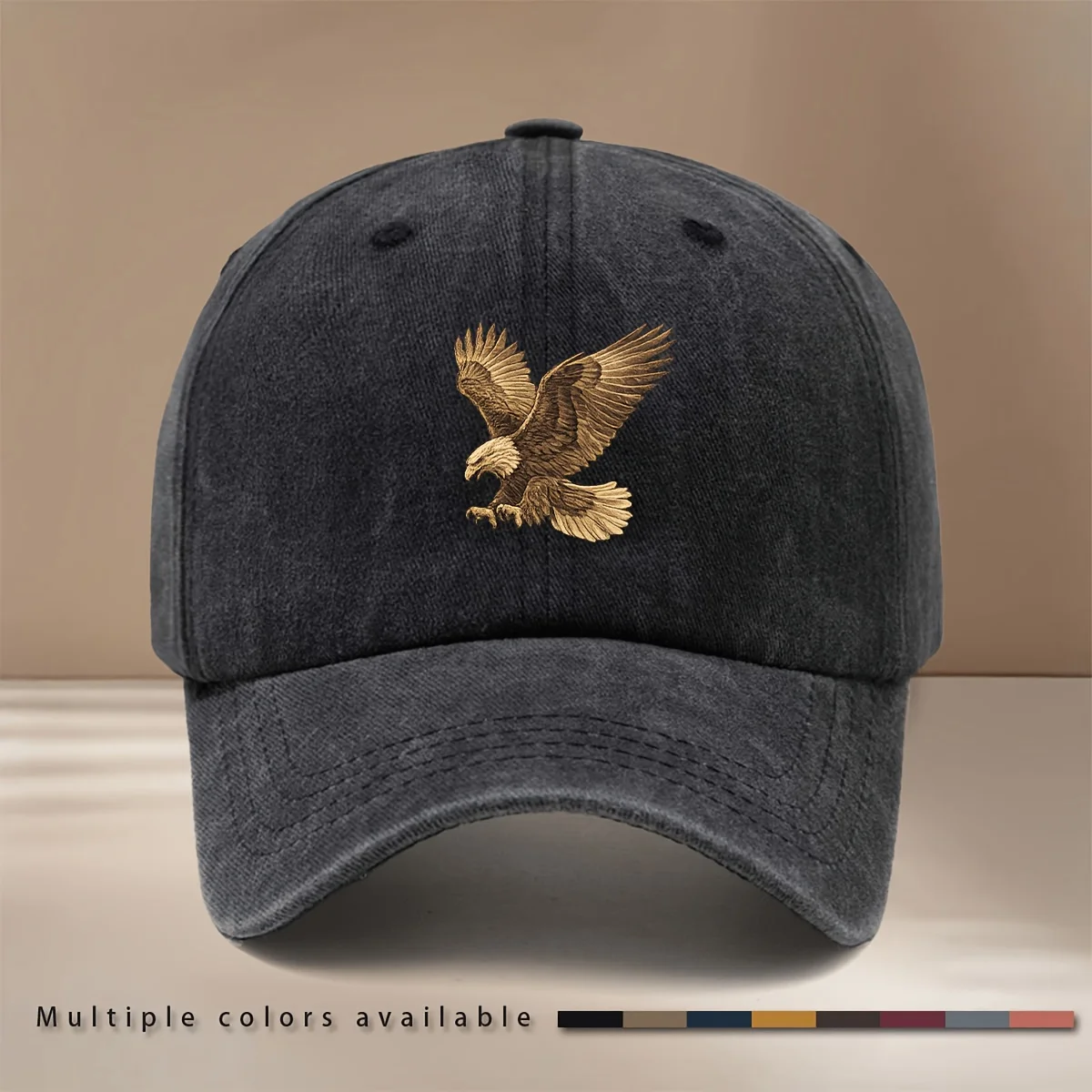 This Is a Trendy And Minimalist Baseball Cap with a Brown Eagle Pattern, Adjustable Size, Casual Hat for Both Men And Women, Com