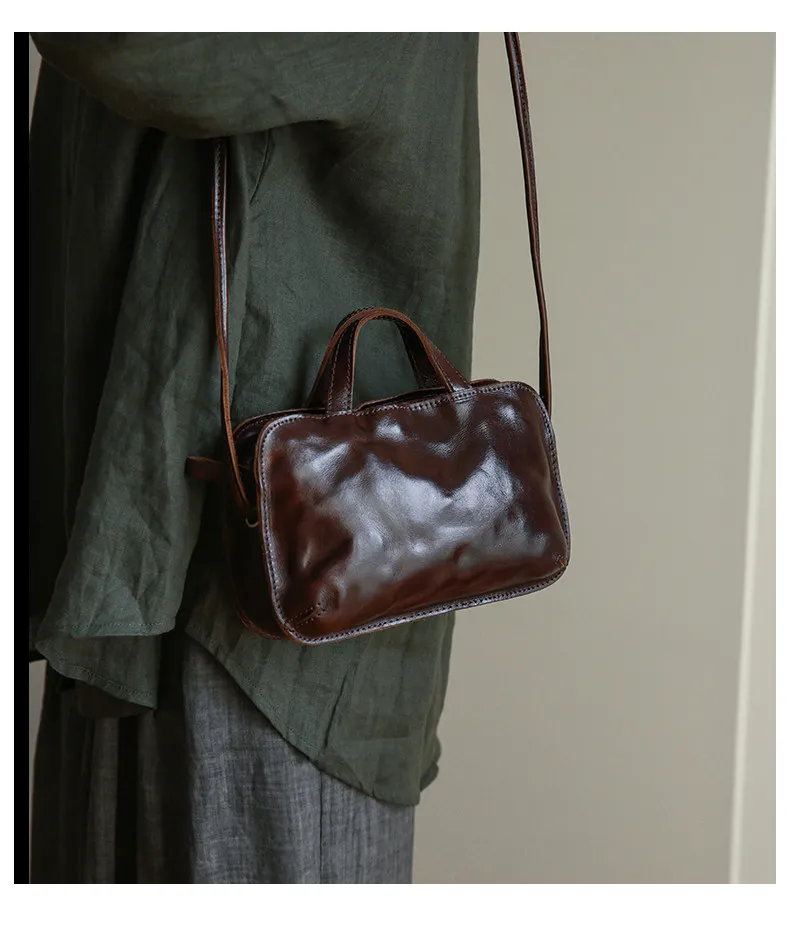 PNDME einfache, handgefertigte Vintage-Umhängetasche aus Rindsleder, kleine Damen-Schultertasche, lässige, luxuriöse Damen-Umhängetasche aus echtem Leder – Detail 13