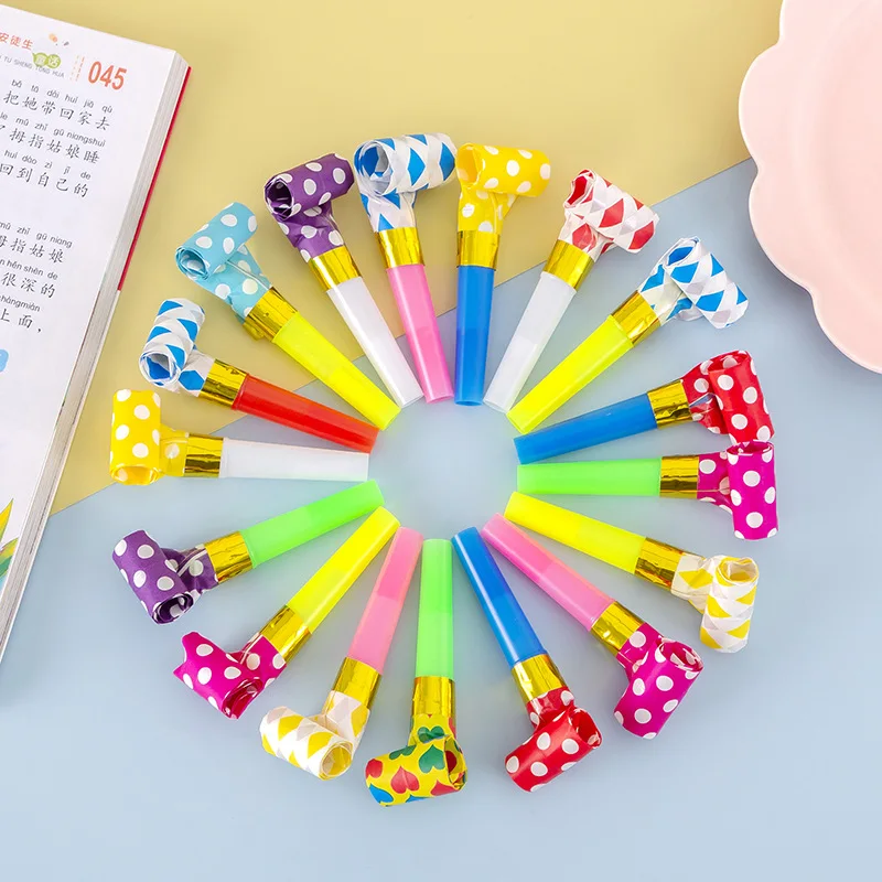 30Pcs Colorful Party Blowouts Whistles Noice Maker Toys for Kids Birthday Party Favors Baby Shower Treasure Boxs Pinata Filler