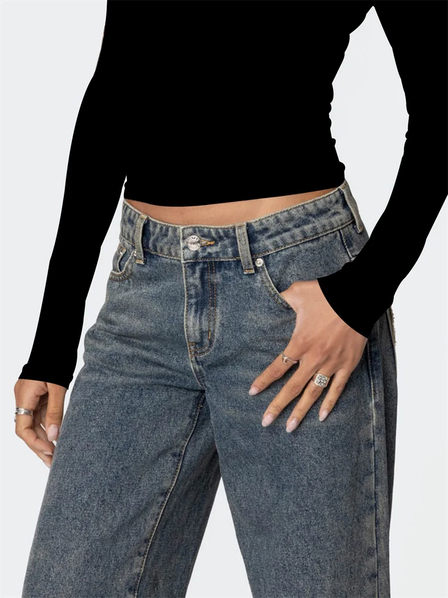 Women s Distressed High Waisted Skinny Jeans Stretchy Denim Pants  Fit Trousers with Ripped Holes and Frayed Hem