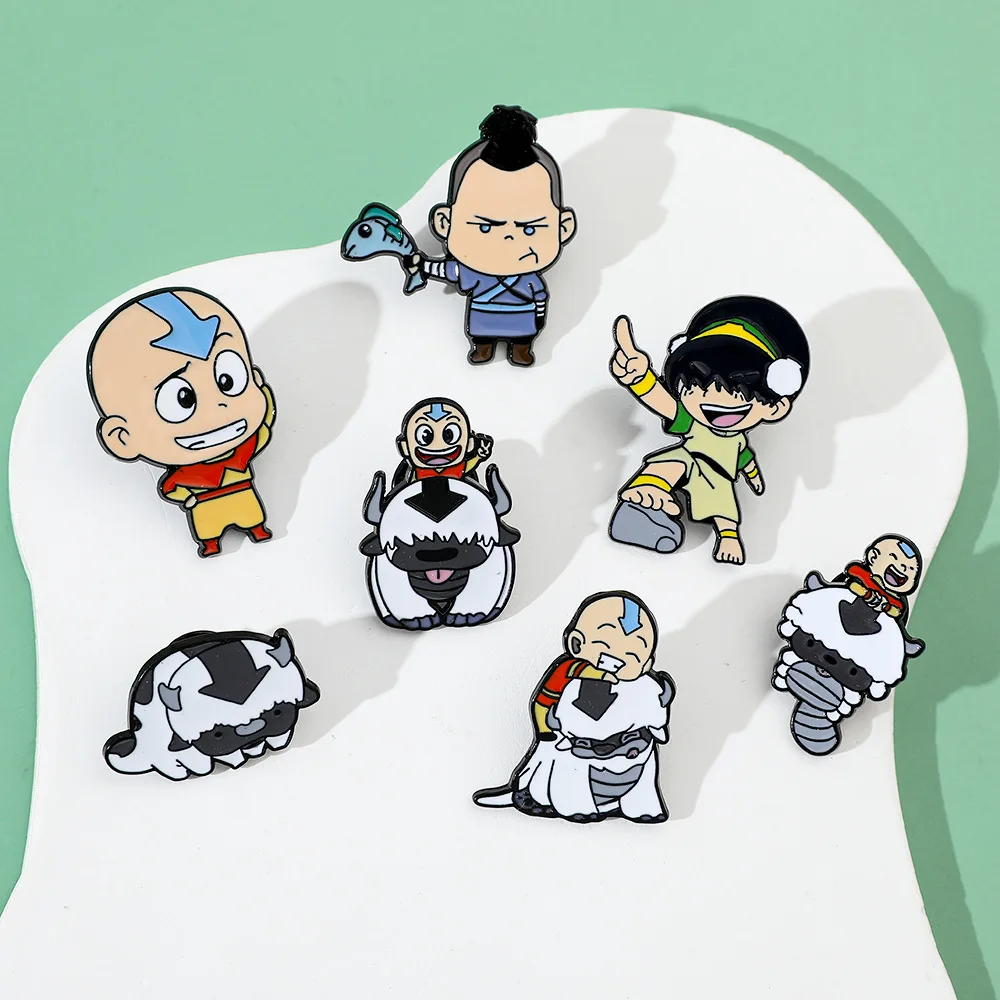 Avatar the Last That Airbender Pin badge Funny Cute Cartoon Aang enamel Brooch For Movies fans Cosplay party jewelry