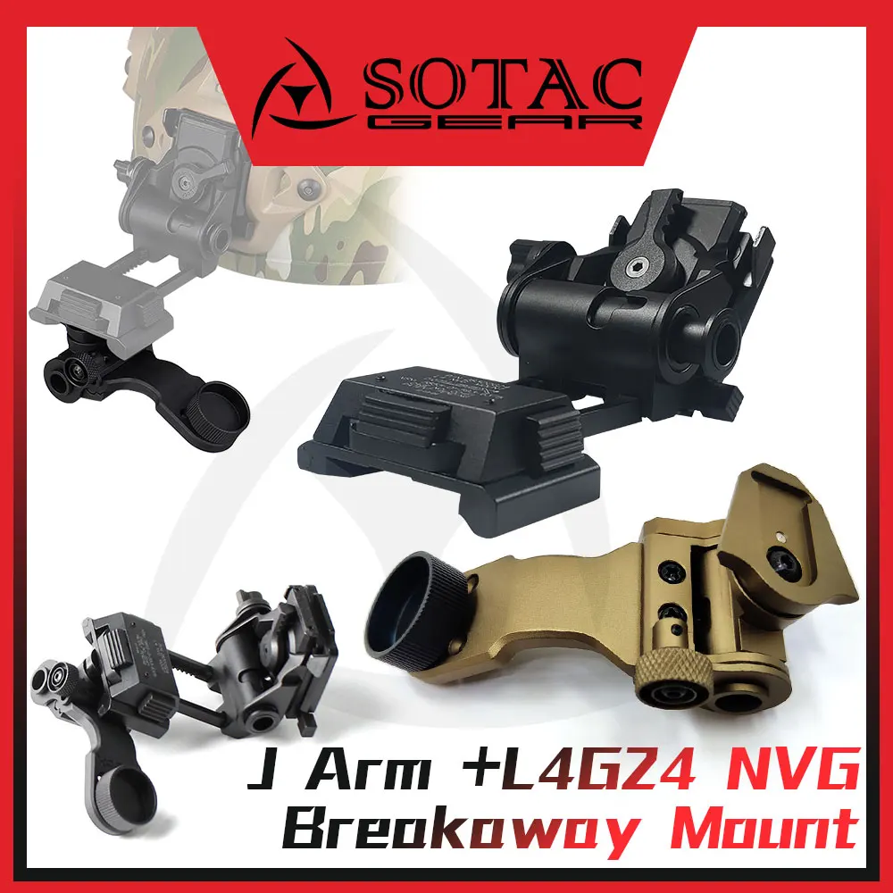 

Metal Helmet L4G24 NVG Mount and Metal J Arm Helmet Mount Bracket for AN/14 PVS Night Vision for Weapon Tactical