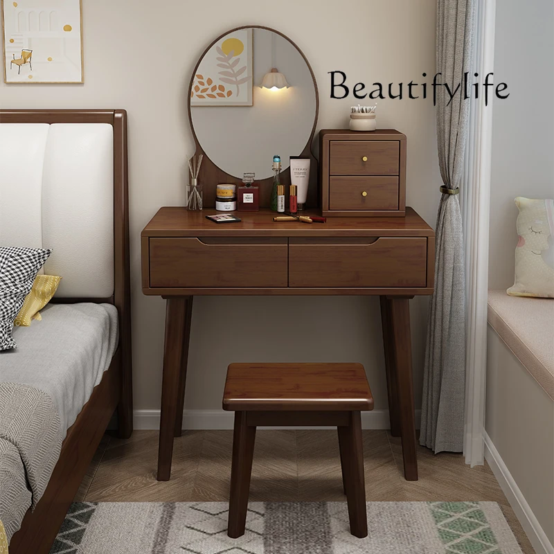 Nordic solid wood dresser 60cm small apartment bedroom modern simple makeup table light luxury dresser storage cabinet