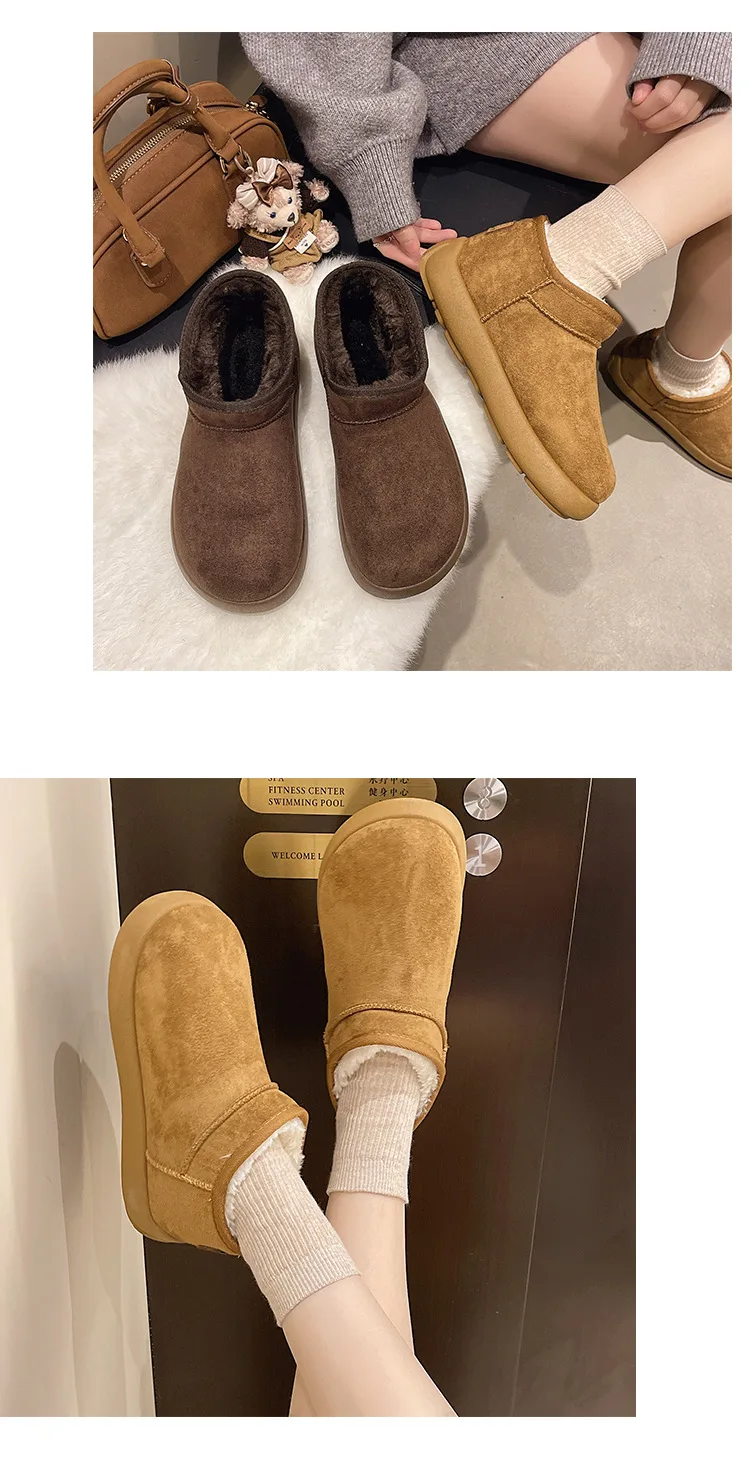 2026 Warme Bequeme Schuhe Damen Mode Kurze Schuhe Neue Winter Warme Stiefel Pelz Damen Schneestiefel – Detail 8
