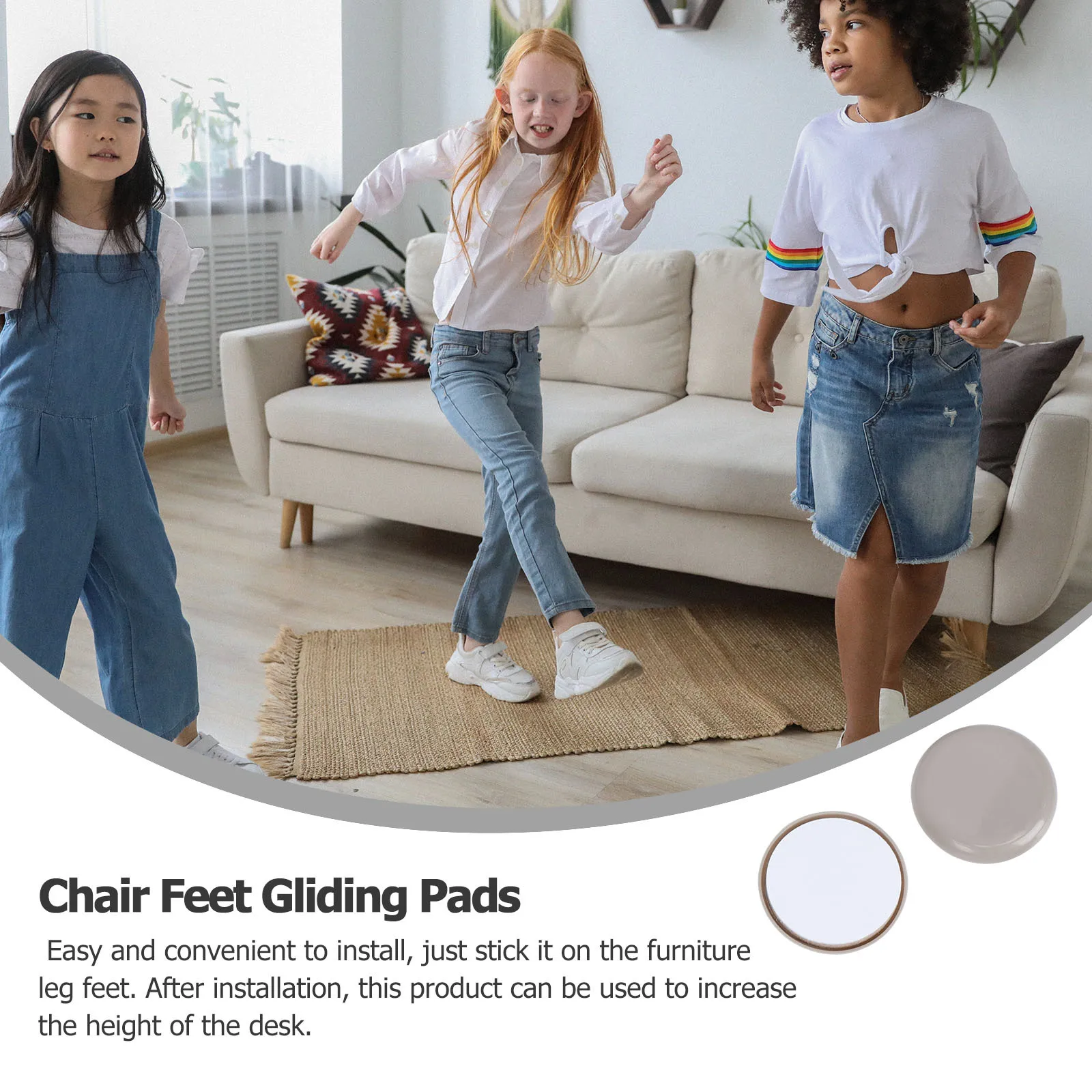 

12Pcs Self-Adhesive Furniture Glides Mute Floor Protectors for Chair and Table Legs Scratch Resistant Sliding Pads for Wood