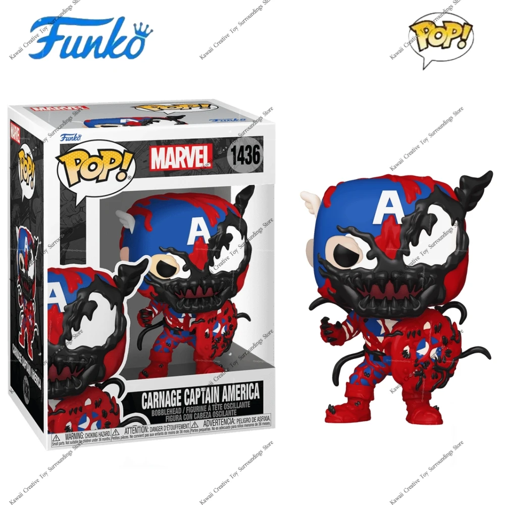 

Marvel Venom Figures Pop! Carnage Captain America 1436 Funko 3.85 inch Limited Edition Vinyl Figure Collect Decoration Toy Gift