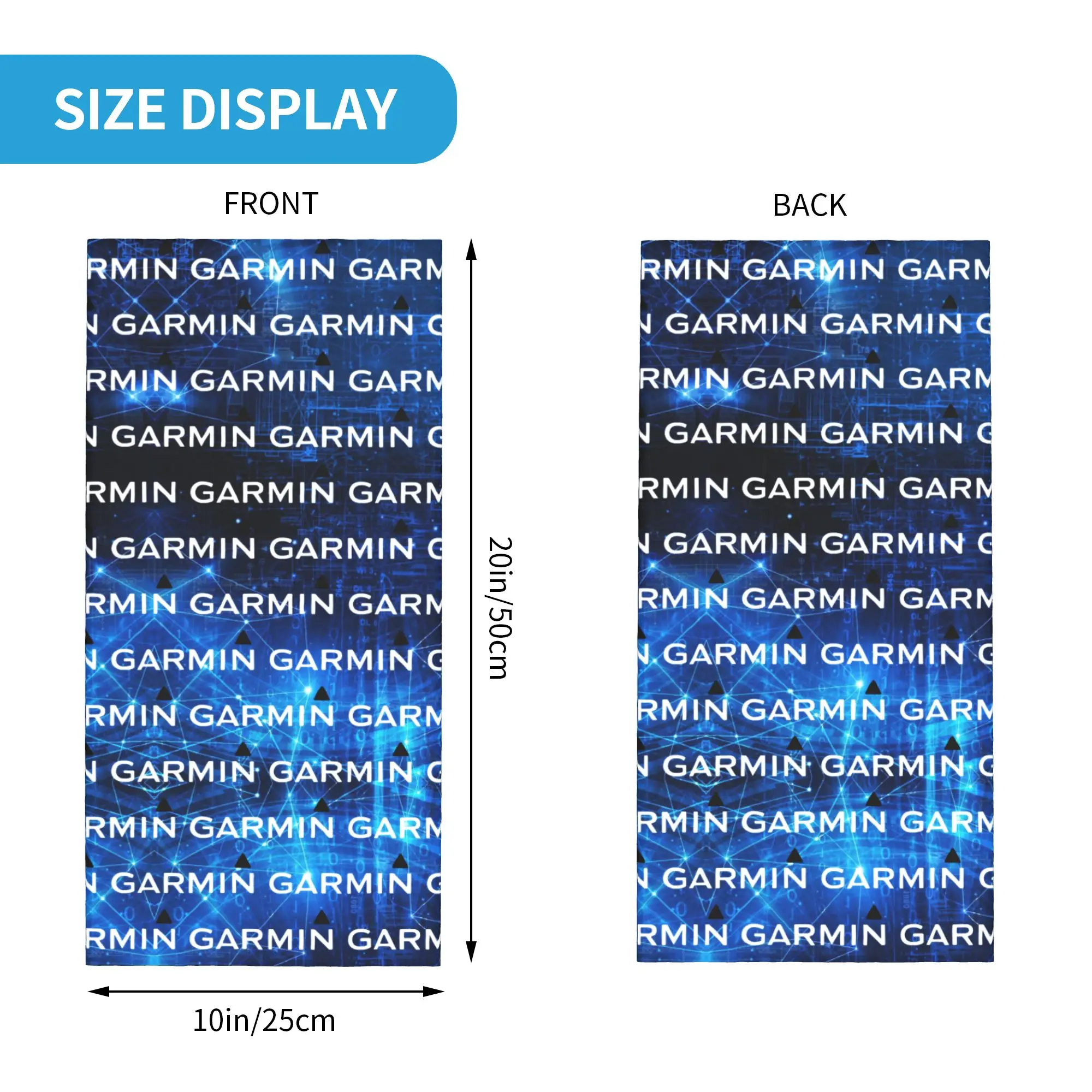 Custom G-GARMIN-S Neck Gaiter Men Women Windproof Winter Technology Oriented Design Bandana Scarf for Ski