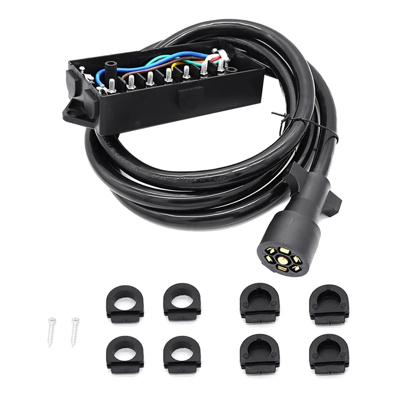 8 Foot 7 Pin Trailer Plug Wiring Harness With 7 Gang Waterproof Junction Box Junction Box Kit