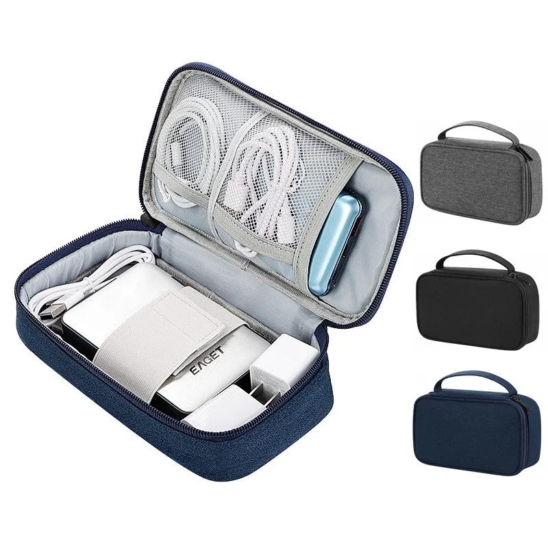 Portable Travel Cable Digital Storage Organizer USB Gadgets Wires Charger Power Battery Zipper Cosmetic Bag Multifunctional Case