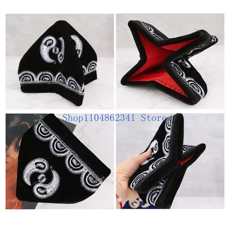 Traditional Embroidered Velvets Hat Ethnic Styles Decorative Hat Handmade Hat for Everyday Use and Cultural Celebrations