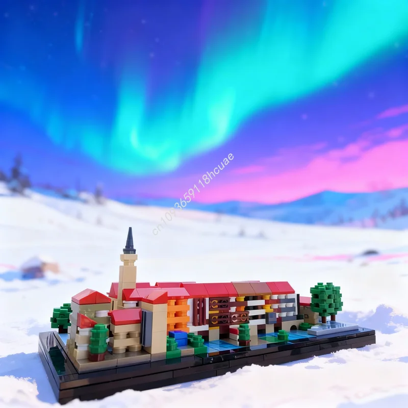 

743 детали MOC Мост Краумербрюке, Эрфурт, Германия, архитектурная модель, конструктор, развивающая игрушка, подарок на Рождество для детей