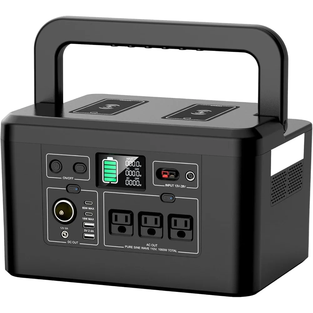 

Portable Power Station 800W with 3 AC Outlets, 110V/740Wh Solar Generator(Solar Panel Optional), 200,000mAh Emergency Backup