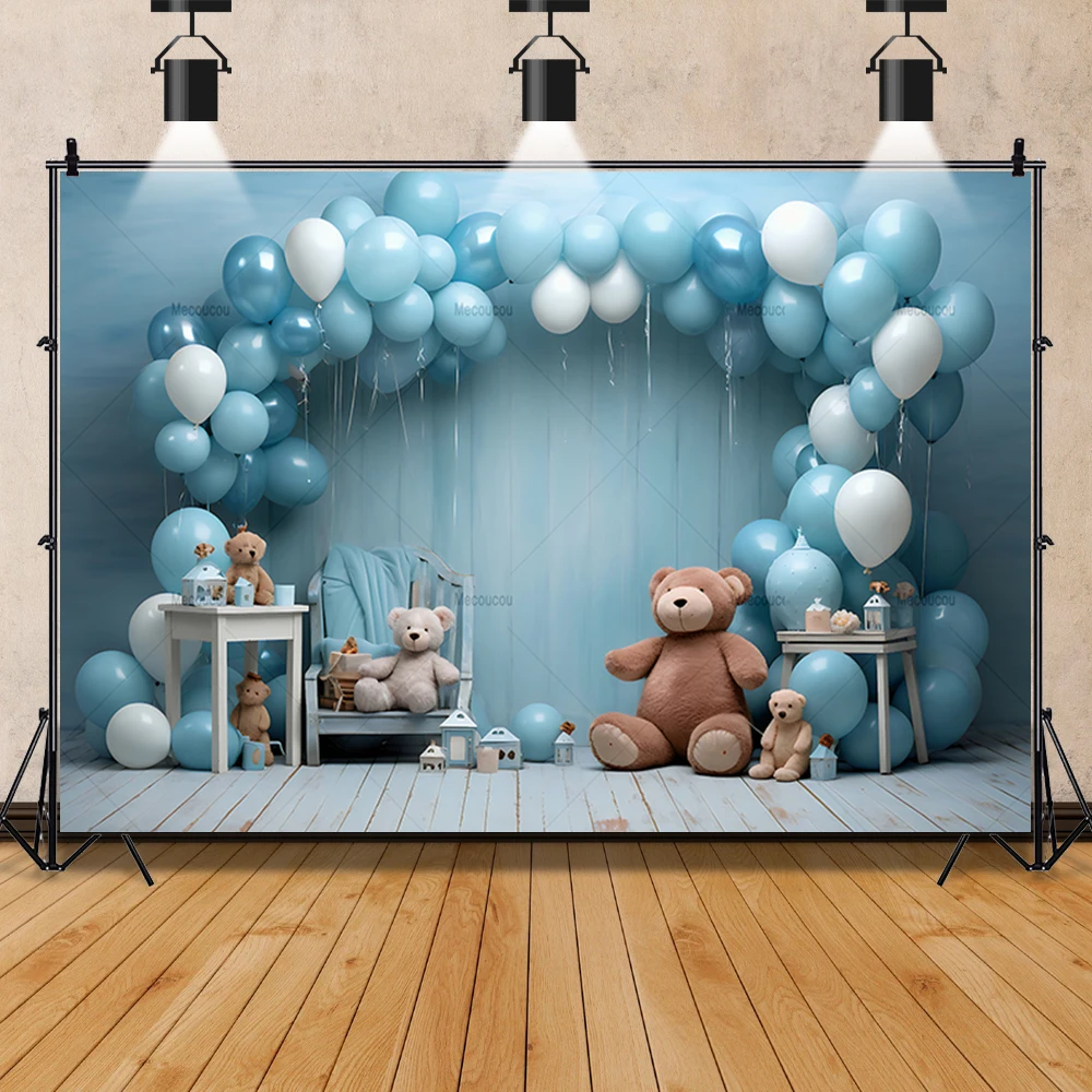 Sweet Bear Balloons sfondo personalizzato bambini festa di compleanno sfondo Decor Banner neonato doccia Studio fotografia puntelli