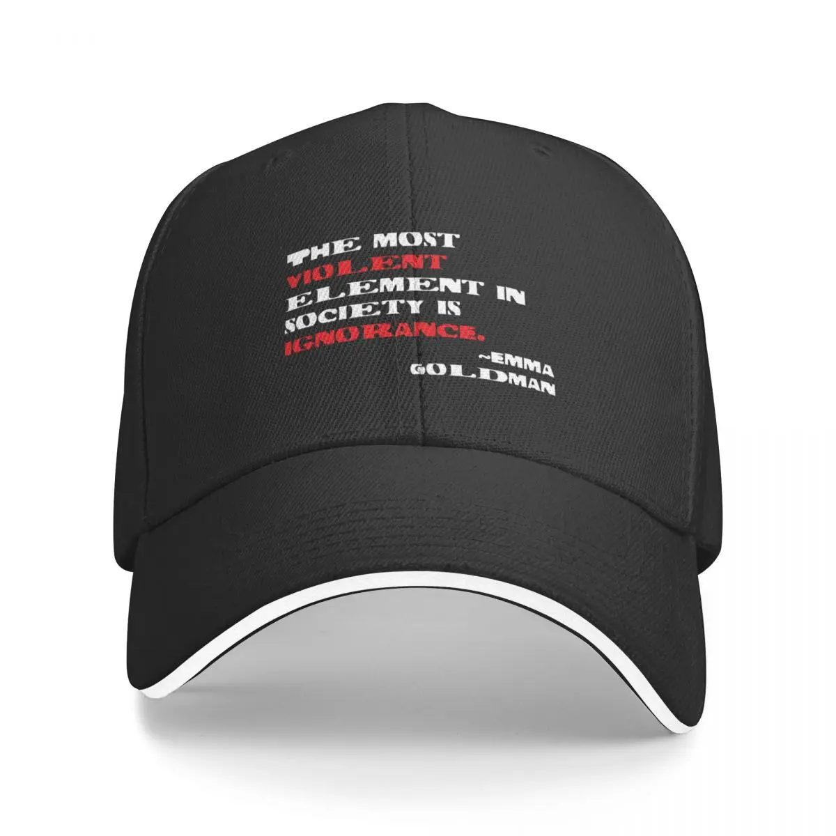 The Most Violent Element in Society Is Ignorance Emma Goldman Quote Baseball Cap Visor party Hat Women's Golf Wear Men's