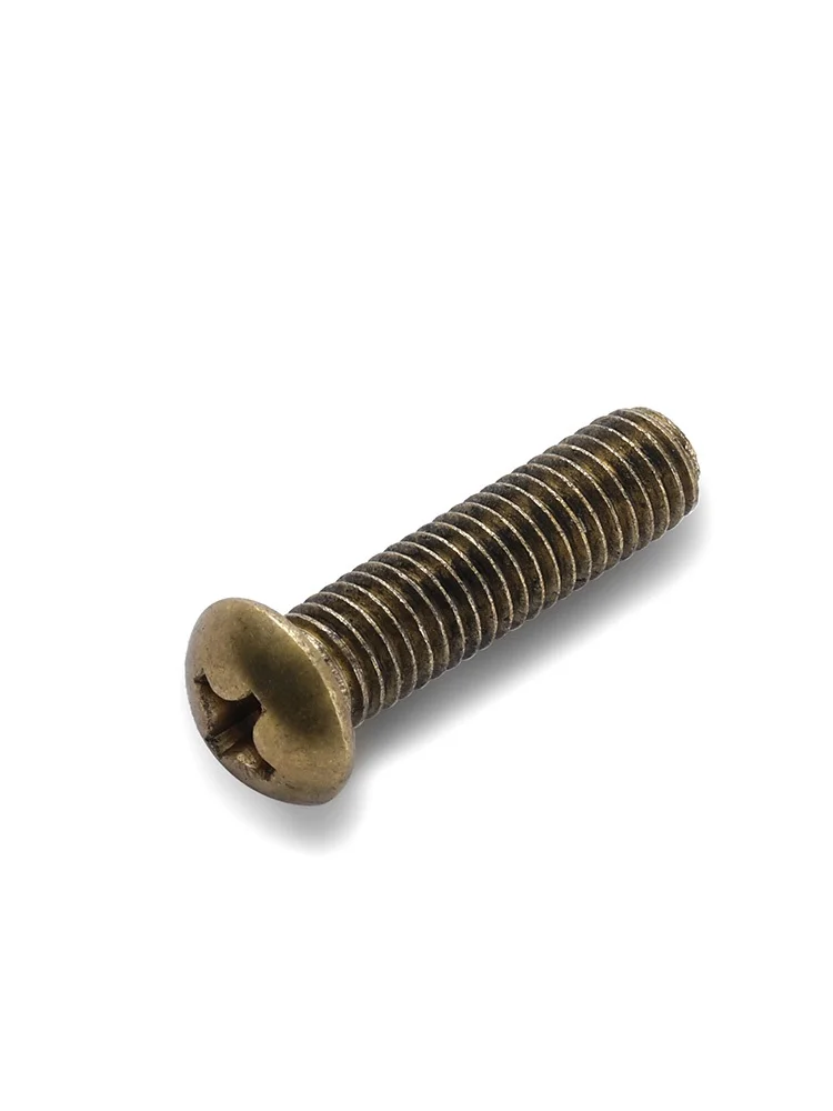 M2 M2.5 M3 M4 M5 M6 Brass Cross Round Head Screw Copper Phillips Pan Head Screw Bolt