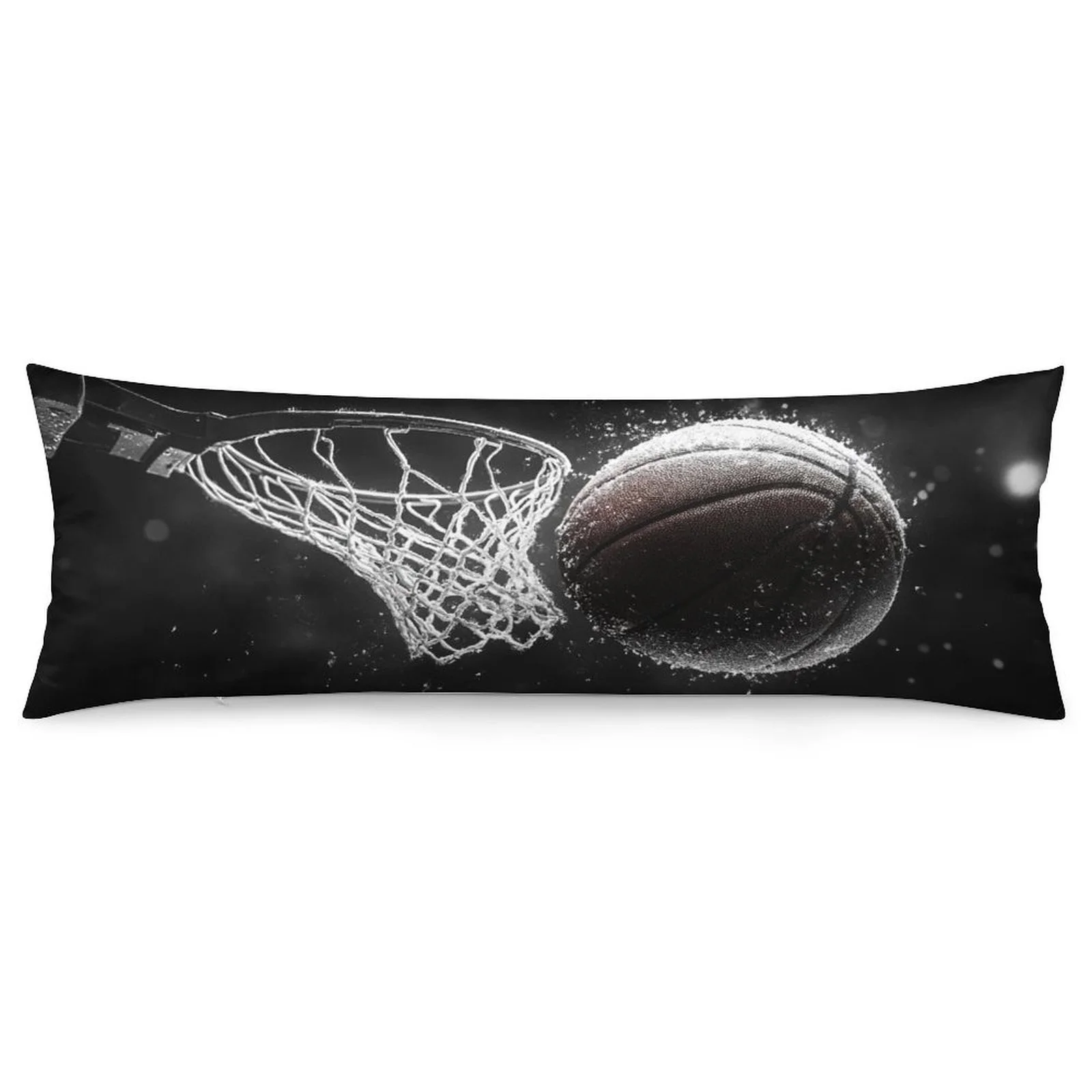 Basketball Hoop Spherical Design Long Pillowcase, Fashionable Plush Long Bed Pillowcase, Soft Decorative Double-Sided Printed La