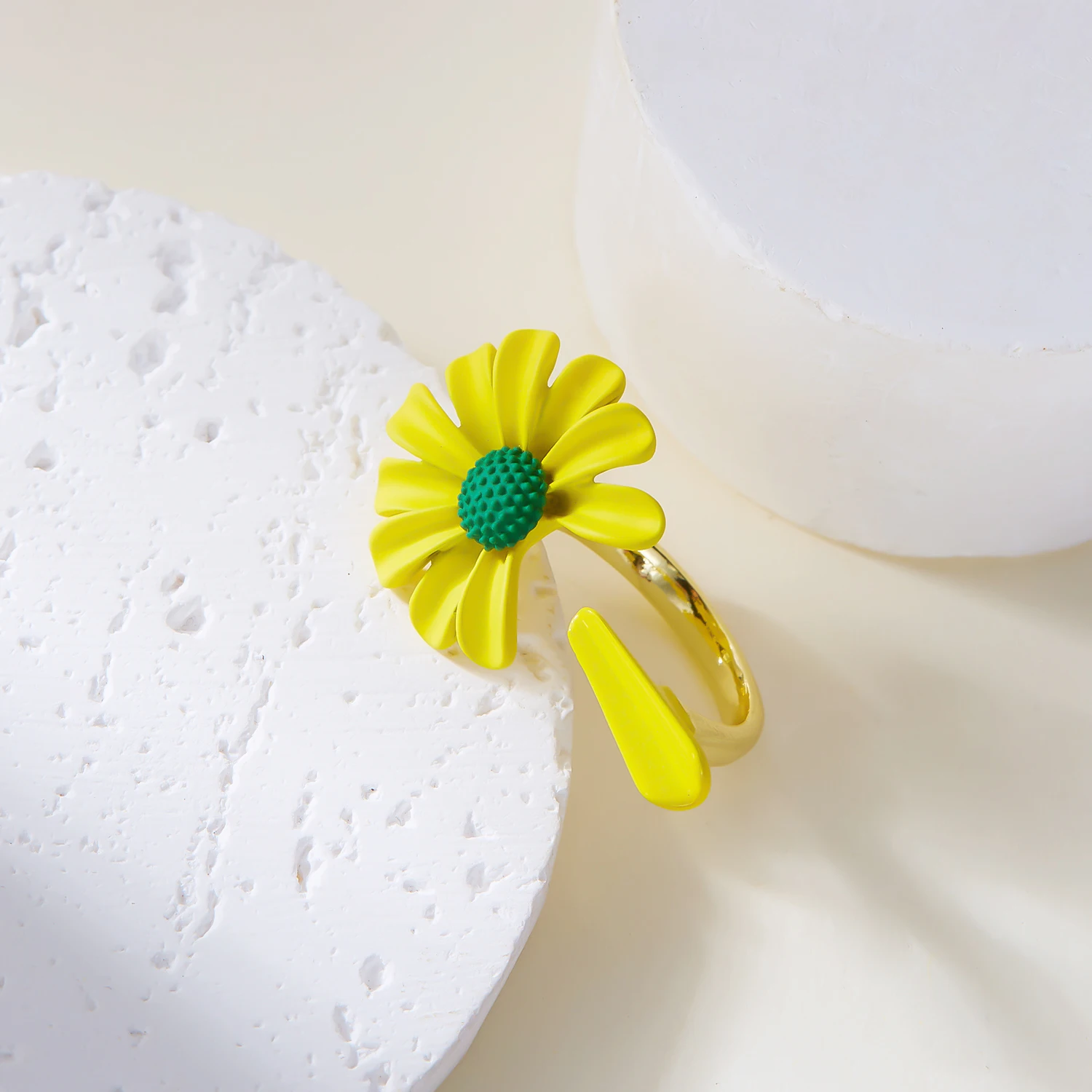 Gänseblümchen-Öffnungsringe für Frauen, elegant, einfach, bunt, Blume, verstellbare Ringe, Verlobung, Hochzeit, Fingerschmuck, Geschenk – Detail 6