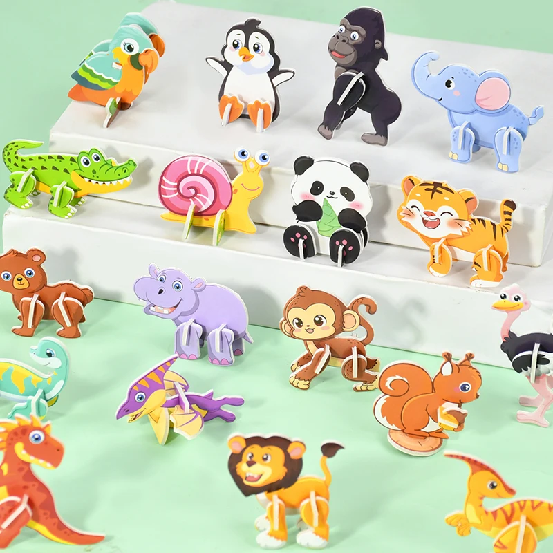 30Pcs Mini Animal DIY Paper Jigsaw Puzzles Toy for Kids Birthday Party Favors Kindergarten Rewards Goodie Bag Pinata Filler Gift