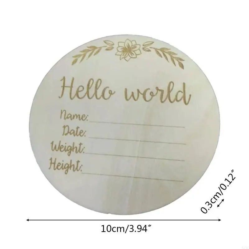 A5YC 木製マンスリーカード 赤ちゃん誕生お知らせカード 月サインカード ベビーマイルストーンカード プリントマイルストーンサークルディスク