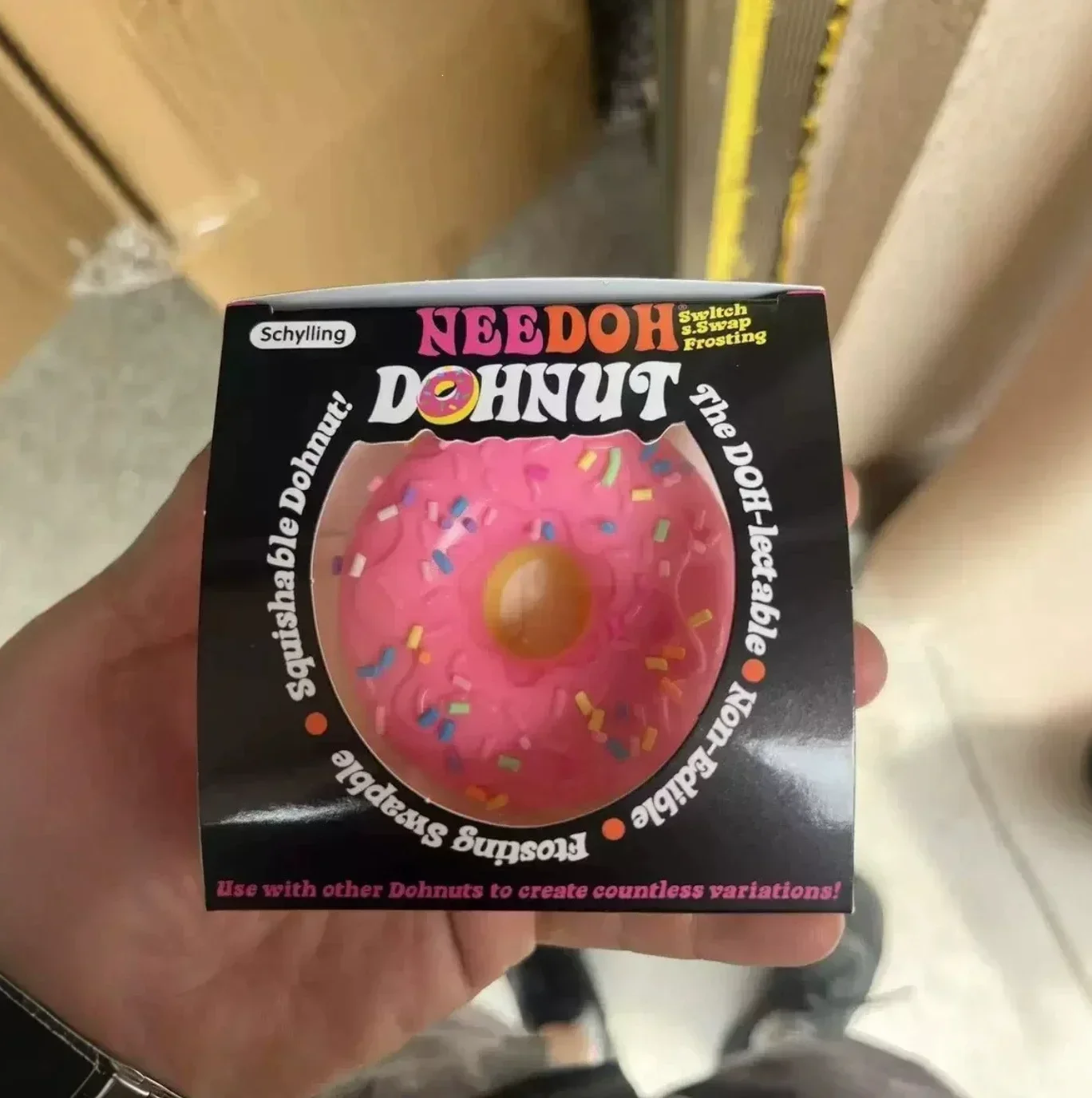 Needoh Dippin Dazzler Ei-Donut Stressabbau-Squishy-Würfel – Anti-Angst-Quetschspielzeug für Konzentration, ADHS-Unterstützung, Geschenke – Detail 3