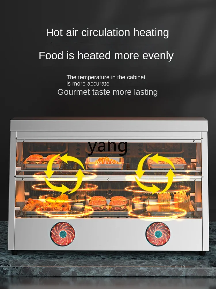 Yjq Food Thermotank Commercial Heating Constant Temperature Fried Chicken Hamburger Cake Cooked Food Display Cabinets