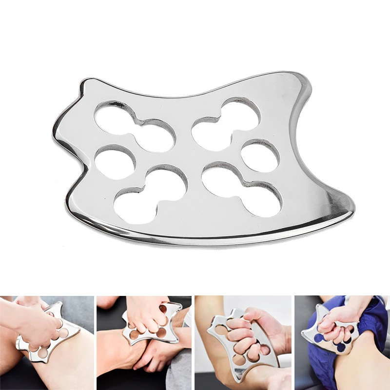 10 holes Stainless Steel Gua Sha Massage Fascia Muscle Soft Tissue IASTM Therapy Physical Body Massager Guasha Scraping Tools