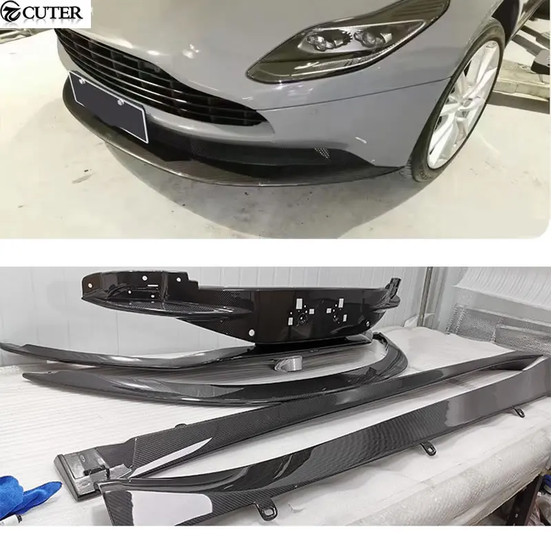 Dry Forged Carbon Fiber Front Bumper Lip Rear Bumper Diffuser Splitter Side Skirts for Aston Martin DB11 Car Body Kit