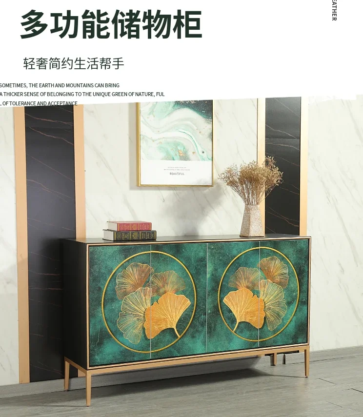 

Zk Light Luxury and Simplicity Modern Entrance Cabinet New Chinese Style Decoration Locker Large Capacity