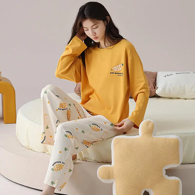 Hot 2026Spring Summer New Women Fashion Soft Skin Friendly Comfort Sleepwear Long Sleeve Casual Loose Outerwear Home Clothingset