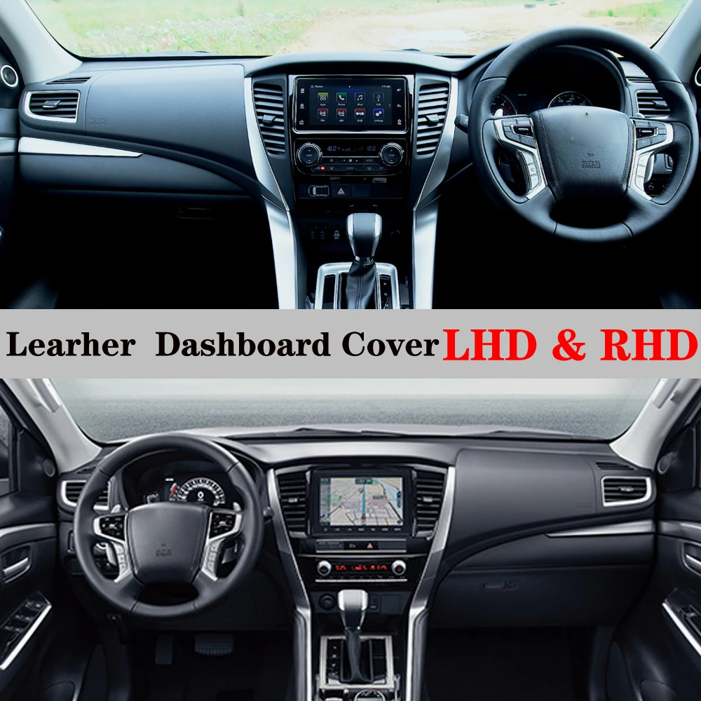 PU Leather Dashmat Dashboard Cover Pad Dash Mat for Mitsubishi L200 Triton Strada Strakar Barbarian Fiat Fullback RAM 2015-2020