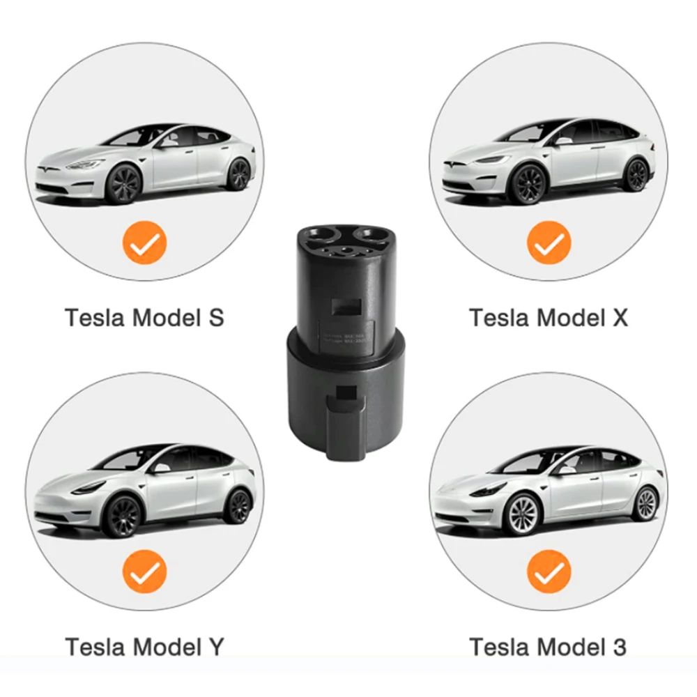 PECHAM EV Charger Connector Electric Vehicle Charging Adapter Type1 J1772 to Teslas Model X Y 3 S for EVSE Conversion Gun Socket